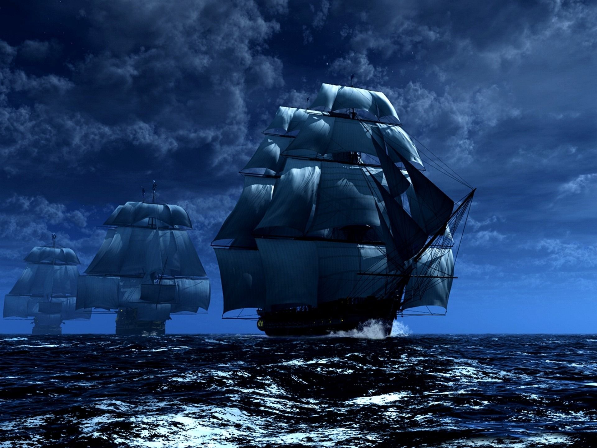 three_ships_sky_noght_ocean_