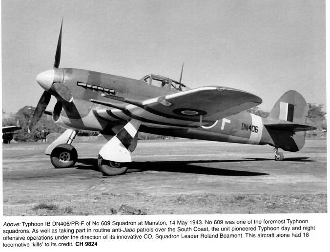 Typhoon Mk Ib DN406 PR-F Taken from fighter command 39-45 by I Carter