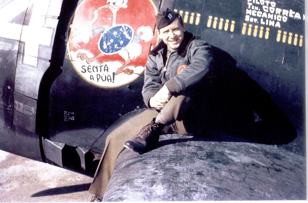 US Captain John C. Buyers and Brazilian P-47