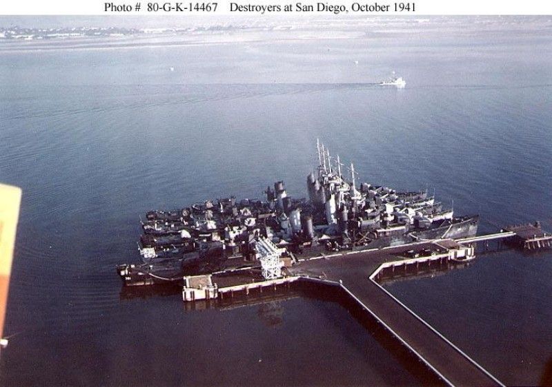 US Destroyers, San Diego, October, 1941.