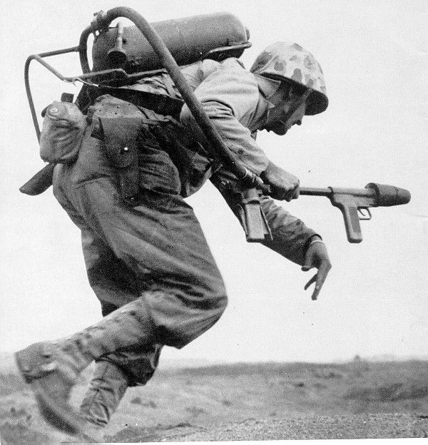 US Marine with flame thrower