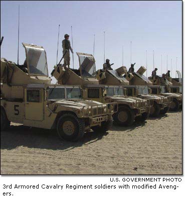 US Modified Humvee Avengers In Rows