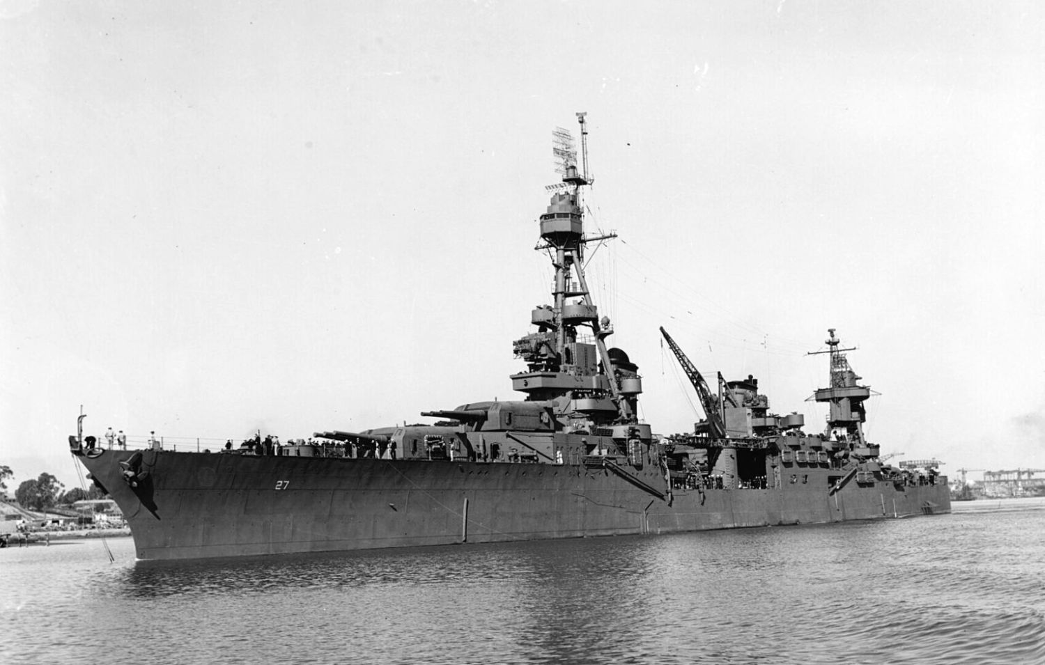 USS Chester (CA-27), the Northampton class heavy cruiser, Mare Island, October 1943