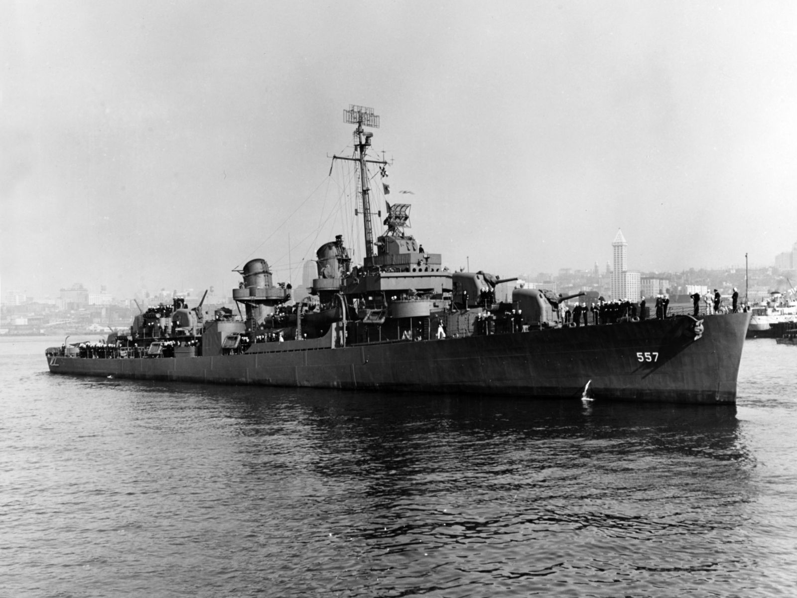 USS Johnston (DD-557) a Fletcher-class destroyer on 27 October 1943
