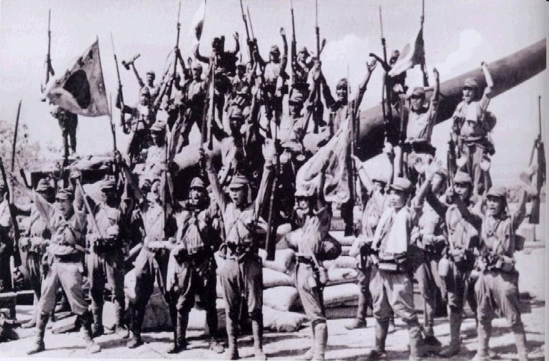 Victorious Japanese Infantry