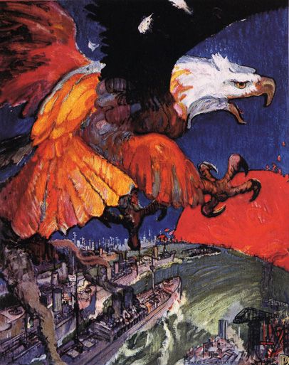 World War One US Propaganda Poster "Eagle Attack"