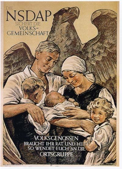 World War Two German Propaganda Poster "Die NSDAP"