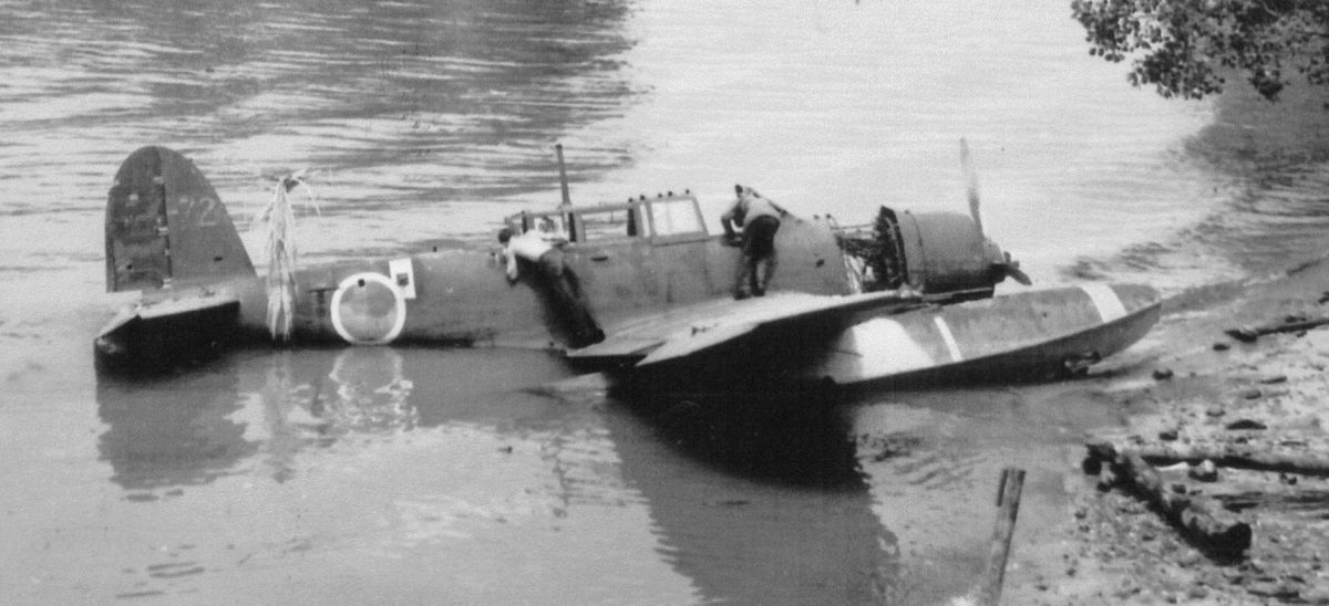 Wreckage of a Japanese seaplane Aichi E13A1 "Jake"