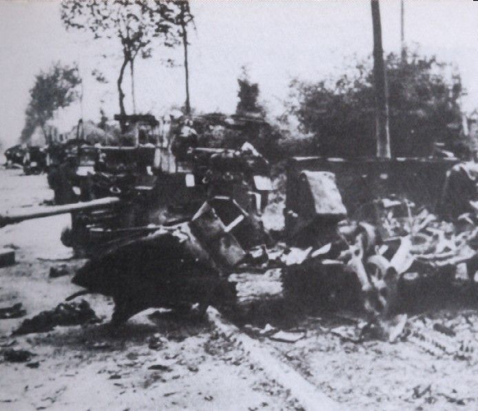 Wrecked British tanks and Vehicles