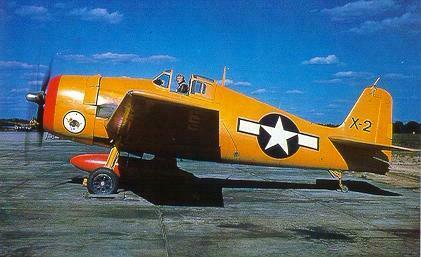 Yellow F6F Hellcat Fighter
